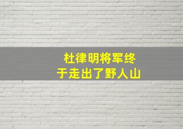 杜律明将军终于走出了野人山