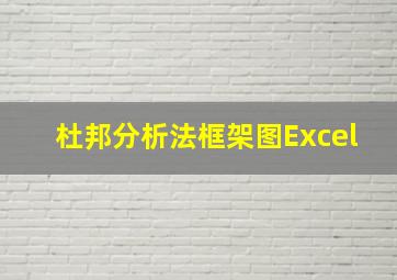 杜邦分析法框架图Excel