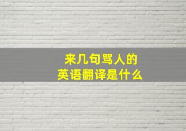 来几句骂人的英语翻译是什么