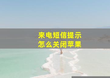 来电短信提示怎么关闭苹果