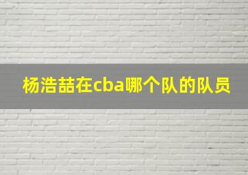 杨浩喆在cba哪个队的队员