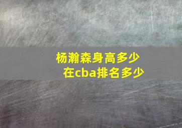 杨瀚森身高多少在cba排名多少