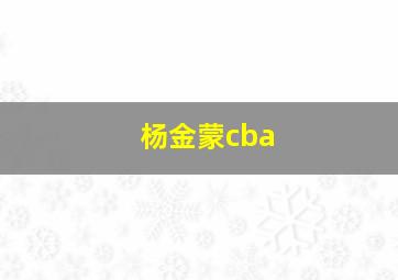 杨金蒙cba