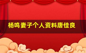 杨鸣妻子个人资料唐佳良