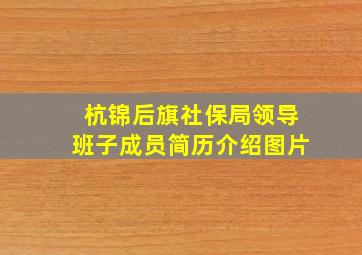 杭锦后旗社保局领导班子成员简历介绍图片