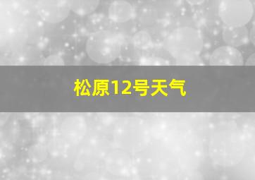 松原12号天气