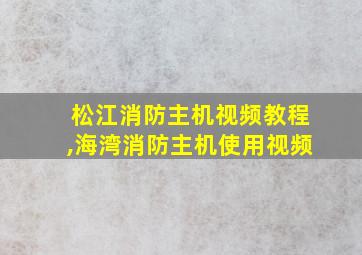 松江消防主机视频教程,海湾消防主机使用视频