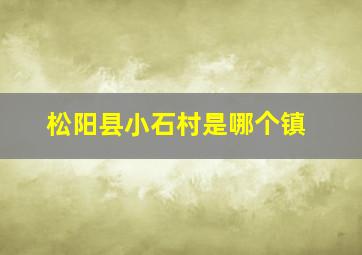 松阳县小石村是哪个镇