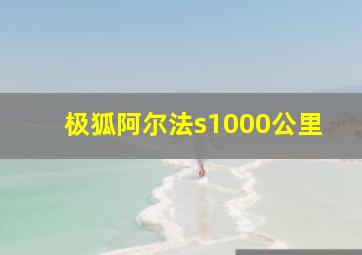 极狐阿尔法s1000公里