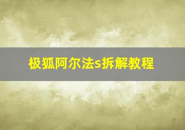 极狐阿尔法s拆解教程