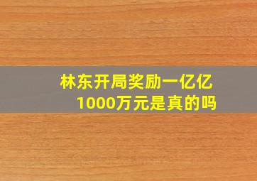 林东开局奖励一亿亿1000万元是真的吗