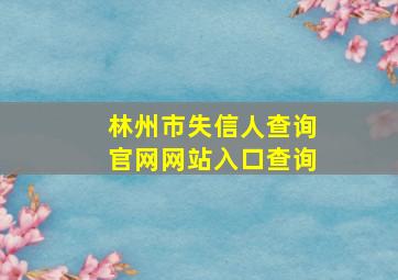 林州市失信人查询官网网站入口查询