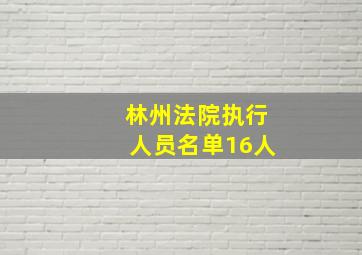 林州法院执行人员名单16人