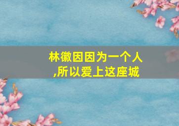 林徽因因为一个人,所以爱上这座城