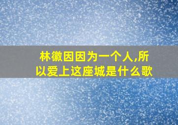 林徽因因为一个人,所以爱上这座城是什么歌