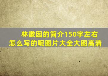 林徽因的简介150字左右怎么写的呢图片大全大图高清