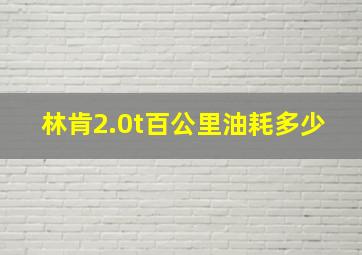 林肯2.0t百公里油耗多少