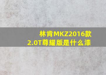 林肯MKZ2016款2.0T尊耀版是什么漆