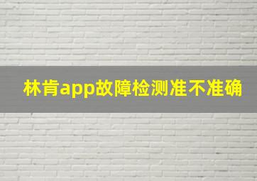 林肯app故障检测准不准确