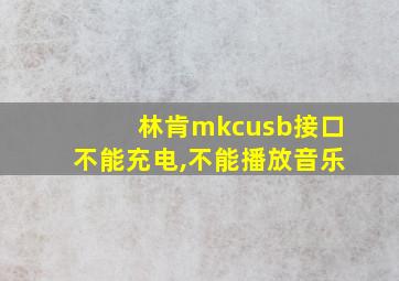 林肯mkcusb接口不能充电,不能播放音乐