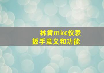 林肯mkc仪表扳手意义和功能