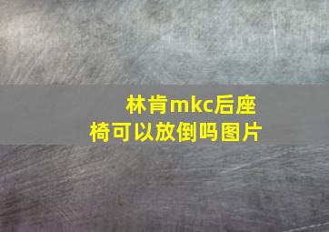 林肯mkc后座椅可以放倒吗图片