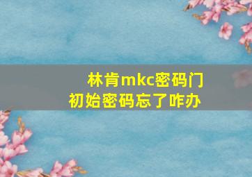 林肯mkc密码门初始密码忘了咋办