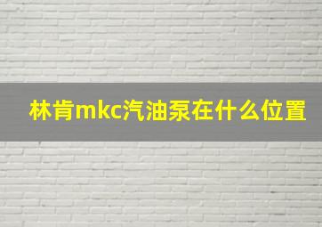 林肯mkc汽油泵在什么位置