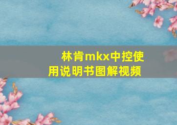 林肯mkx中控使用说明书图解视频