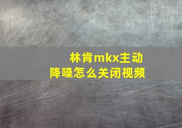 林肯mkx主动降噪怎么关闭视频