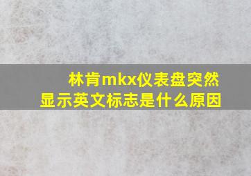 林肯mkx仪表盘突然显示英文标志是什么原因