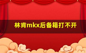 林肯mkx后备箱打不开