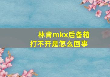 林肯mkx后备箱打不开是怎么回事