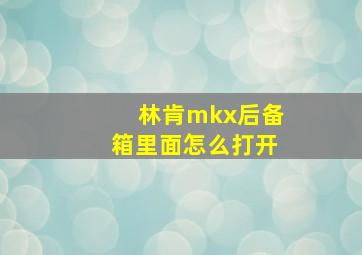 林肯mkx后备箱里面怎么打开