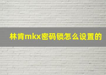 林肯mkx密码锁怎么设置的