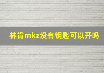 林肯mkz没有钥匙可以开吗