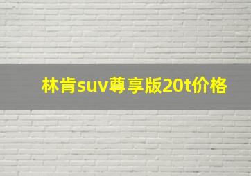 林肯suv尊享版20t价格