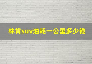 林肯suv油耗一公里多少钱