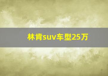 林肯suv车型25万