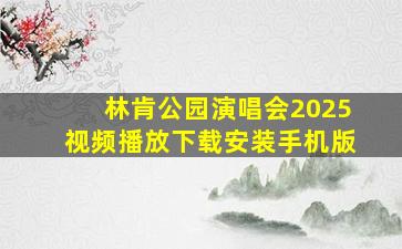 林肯公园演唱会2025视频播放下载安装手机版