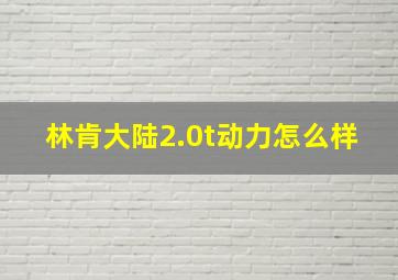 林肯大陆2.0t动力怎么样