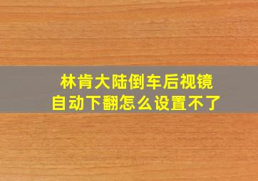 林肯大陆倒车后视镜自动下翻怎么设置不了