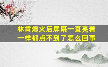 林肯熄火后屏幕一直亮着一样都点不到了怎么回事