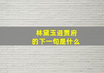 林黛玉进贾府的下一句是什么