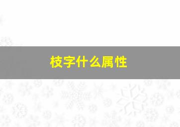 枝字什么属性