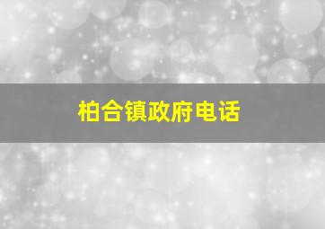 柏合镇政府电话