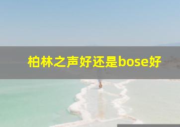 柏林之声好还是bose好