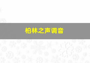 柏林之声调音