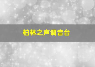 柏林之声调音台