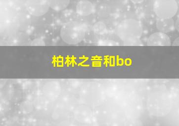 柏林之音和bo